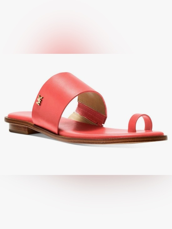 MICHAEL Michael Kors Shoes - MICHAEL MICHAEL KORS August Flat Sandals Pink Grapefruit Leather. Size 9.5 M
